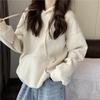 Otoño Invierno Holgado Casual Color Sólido Sudaderas con Capucha Mujer Sencillo Moda Jersey con Capucha Sudadera Top