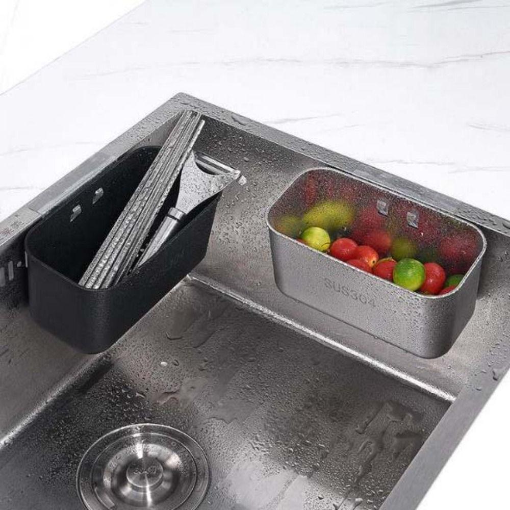 Rust-Resistant Sink Drain Basket Stainless Steel Triangular Drain Shelf  for Home
