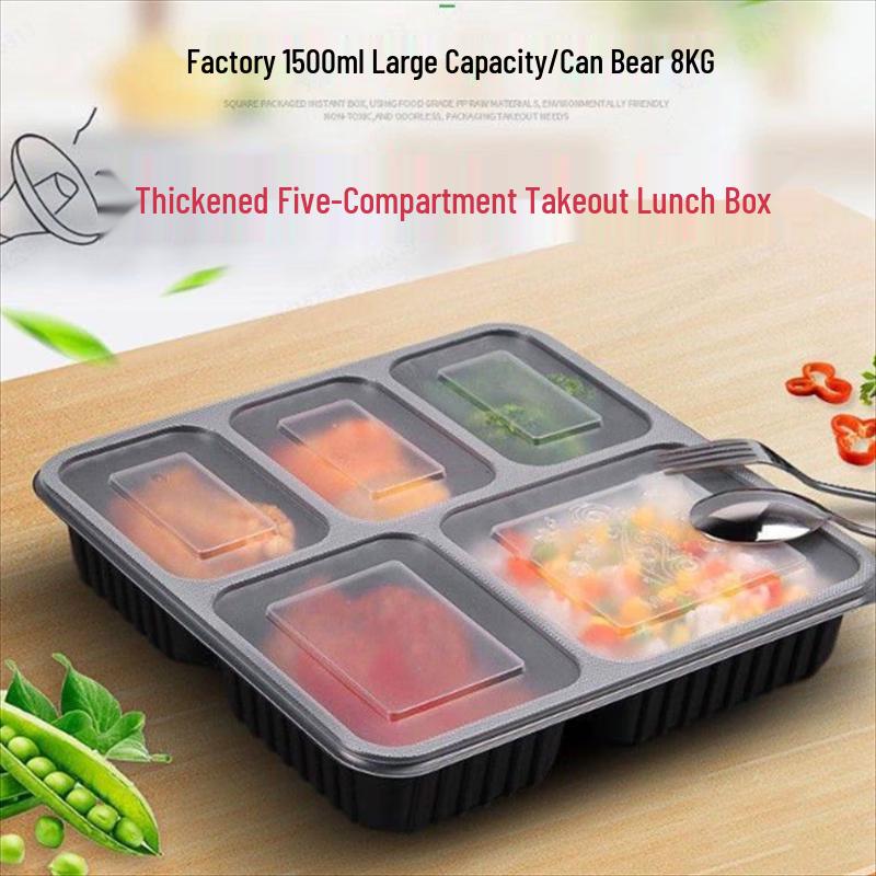 

Meikou Disposable 5-Compartment Meal Prep Boxes
