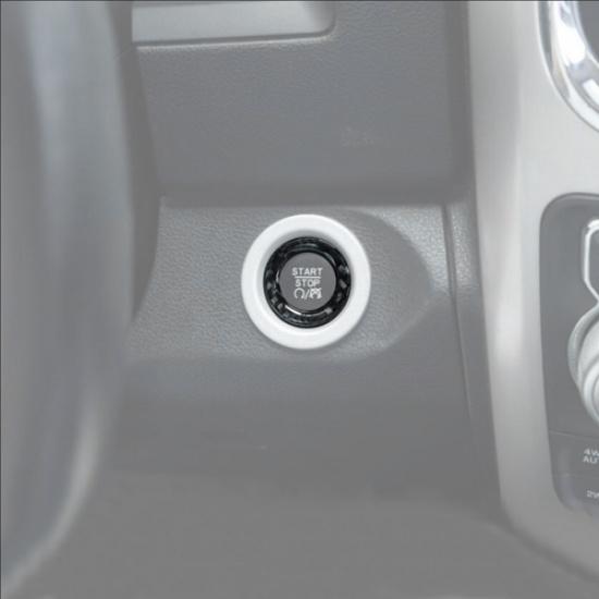 For Dodge Ram 1500 2010-2025 Carbon Fiber Car Engine Start Stop Button Ring Trim