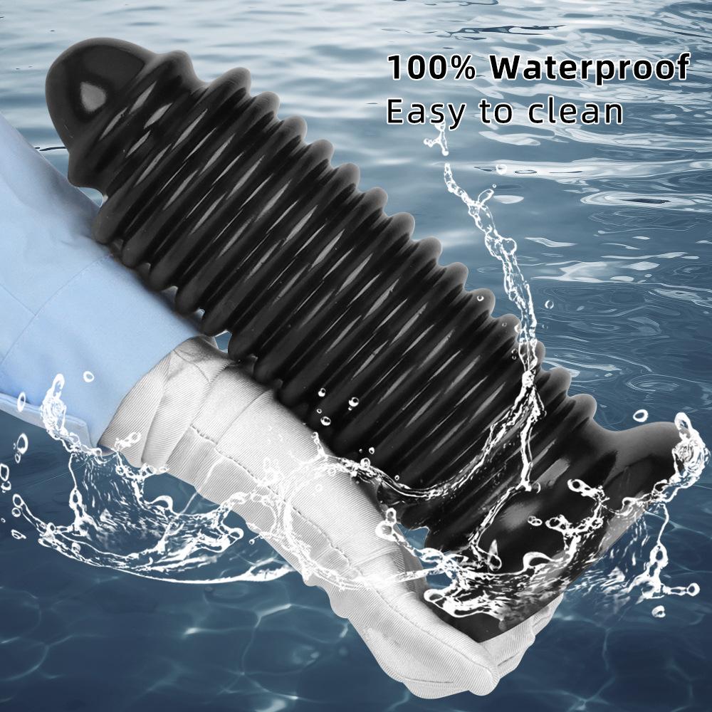 Black PVC Threaded Large Dildo Butt Plug Fisting Sex Toy Strap on Penis Big Dick Realistic Penis BDSM