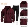 2Pcs/Set Men Sweatshirt Pants Set Hooded Drawstring Long Sleeve Sport Tops Elastic Waist Long Pants Set Solid Color Baggy Tracksuit