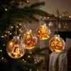 Transparent Lighted Christmas Ball Ornament Acrylic Plastic Clear Christmas Bauble Ornament Exquisite LED Lighted