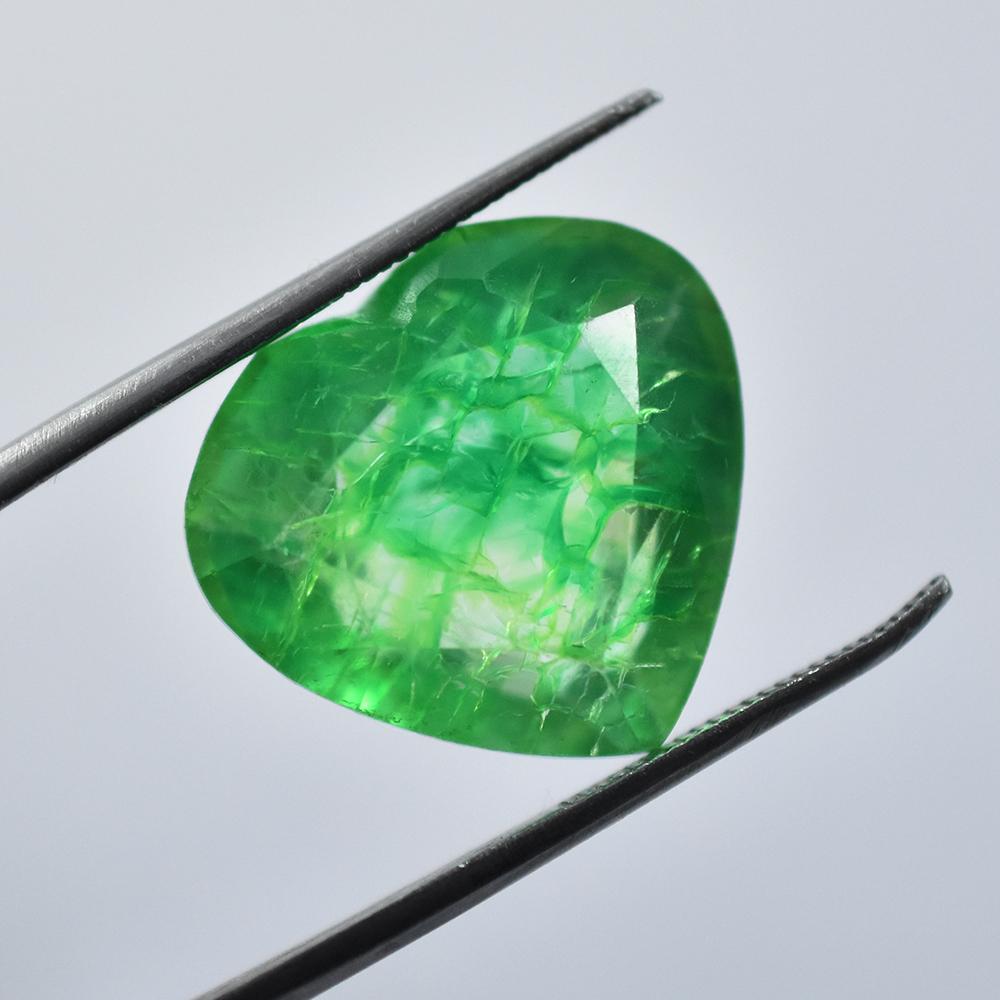 Natural Green Emerald Loose Gemstone Colombian 17.25 ct Heart Cut for Jewelry Making and Crafts