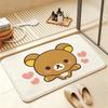 So Lovely R-Rilakkuma-S bear Anti‑Slip Floor Mat Short Plush Rug mat Soft Comfortable Machine Washable Home Decor