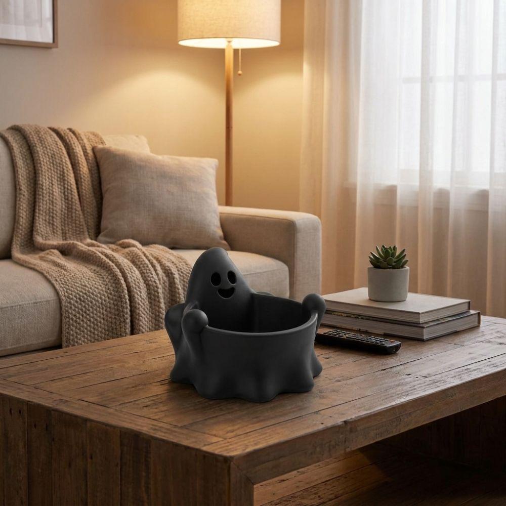 Cute Ghost Candy Bowl Creative Ghost Figurine Treat Holder Jewelry Organizer Party Decoration