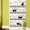 Music Notes Cat Piano Living Room Bedroom Warm Background Wall Stickers