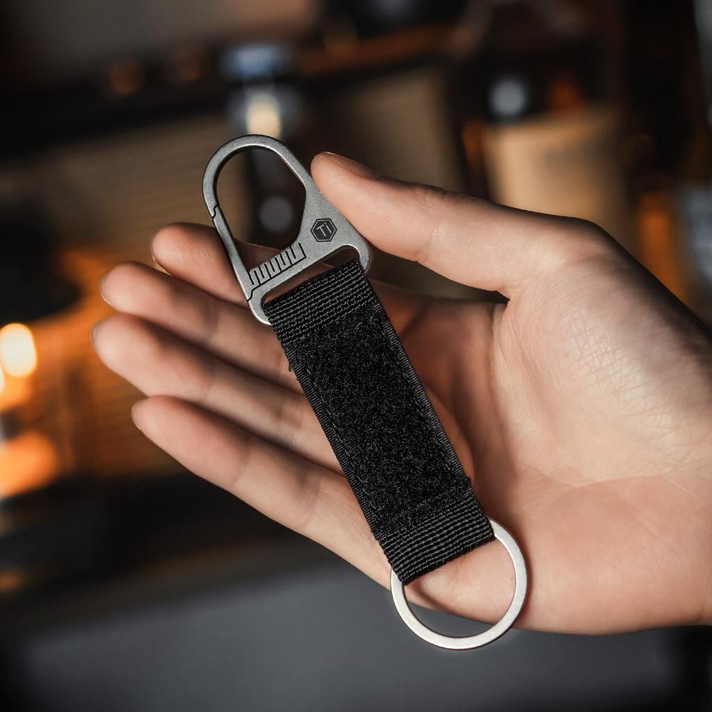 KeyUnity Carabiner Patch Holder Portable KB01 Keychain Made of Titanium