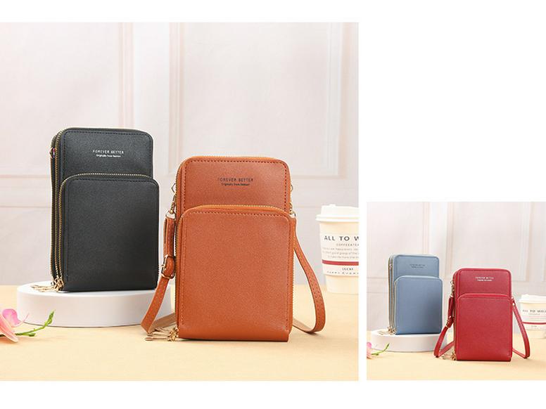 2025 Large-Capacity Multifunctional Solid Color Touchscreen Crossbody Phone Bag for Women