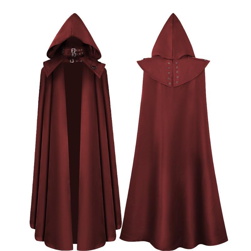 Halloween Medieval Hat Coat Gothic Coat Devil Wizard Cape Robe Cape
