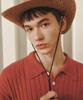 KNITTED Linen Cable Collar Half Knit Orange