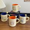 Cartoon Mug Puppy Ceramic Cup Cream Style with Spoon Household Couple Breakfast Cup Coffee Cup Birthday Gift