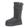 Mid-tube Cotton Boots  Winter New Belt Buckle Platform Plush Thickened Non-slip Snow Boots