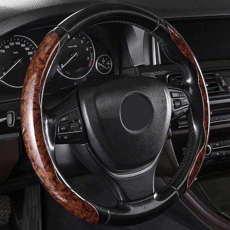 Peach Wood Grain Car Steering Wheel Cover