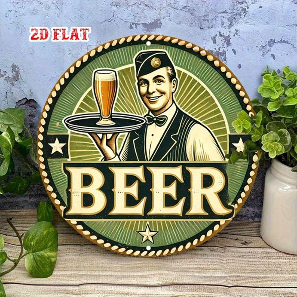 Segno in Latta Metallico Birra Decorazione Murale 20x30cm