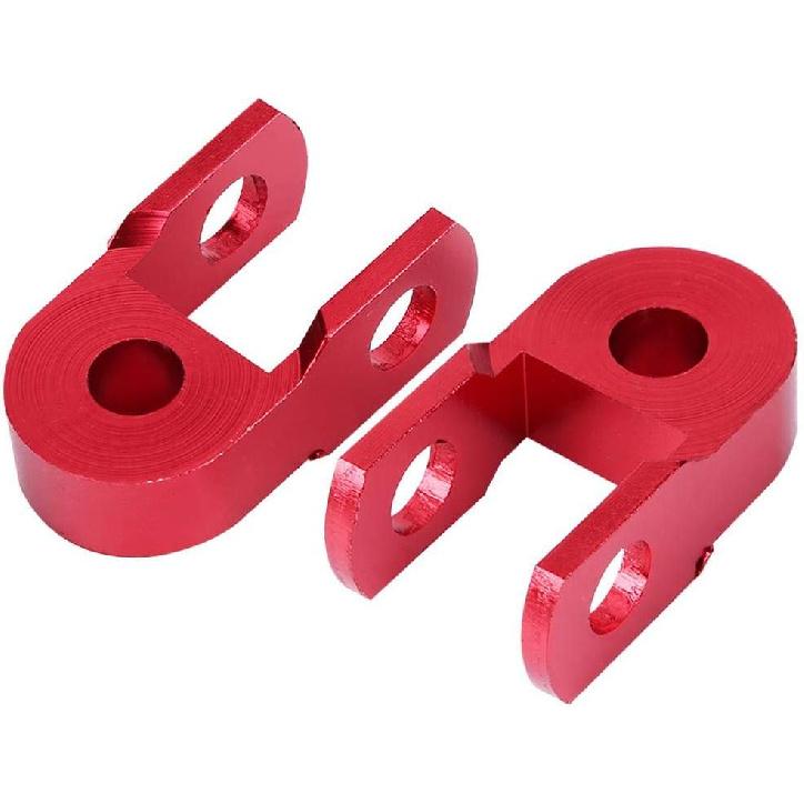 Rear Shock Extender, Aramox 2PCS Absorber Riser Universal Motorcycle High Damping Device Thicken Pad Chassis Extender Taper Riser With Screws Red