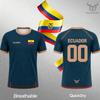 Neues Ecuador Flaggen Print T-Shirt Herren und Damen Mode Rundhals Sport Trikot Locker Sommer Schnelltrocknend Fußball Trainings T-Shirt