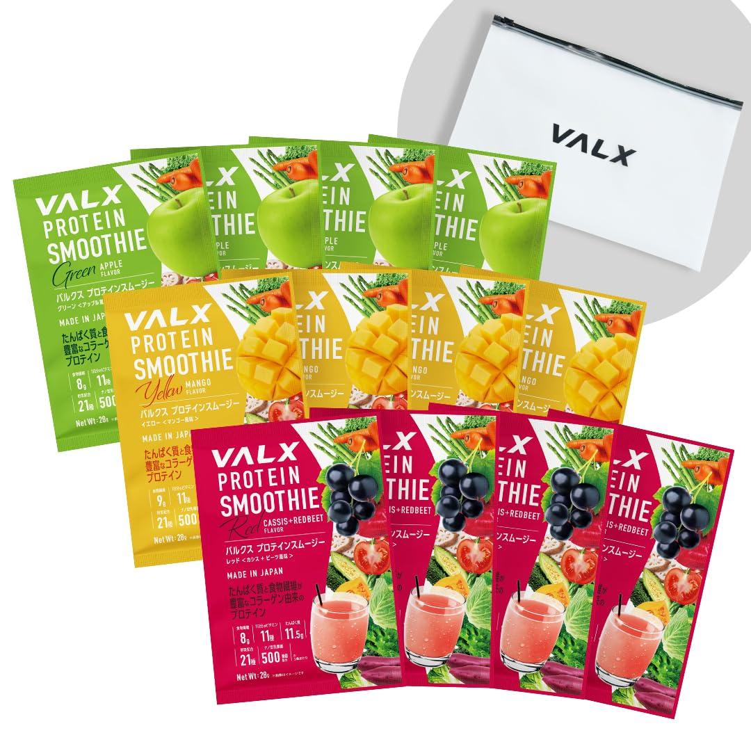 

VALX Protein Smoothie of Protein Daily Vitamins 50 Billion Peptide Meal Replacement Individually Wrapped Flavors x 4 Apple Blackcurrant Beet Mango