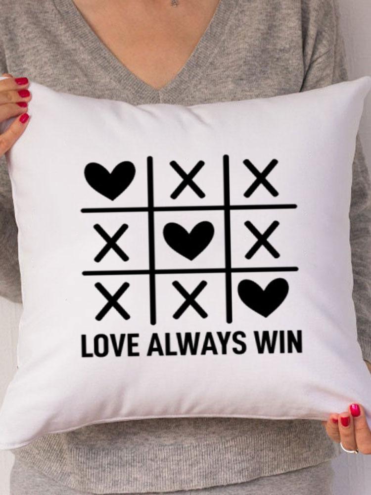 Rainbow Love Wins Pillow Cover for New Couple Bedroom Home Decor Love Pillowcase Tic Tac Toe Love Wedding Gift Pillows 45*45CM