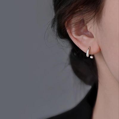 2024 Hot Style Niche Design 925 Silver Plated Teardrop Stud Earrings for Women