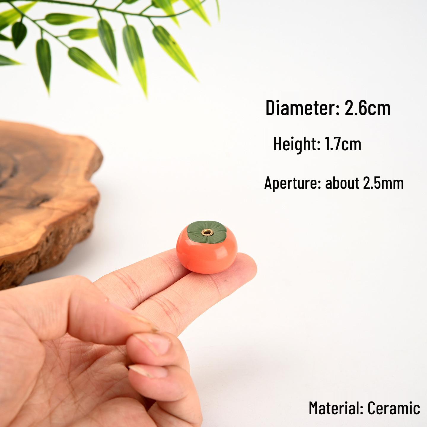 Modern Mini Ceramic Persimmon Incense Holder for Home or Tea Ceremony Decor