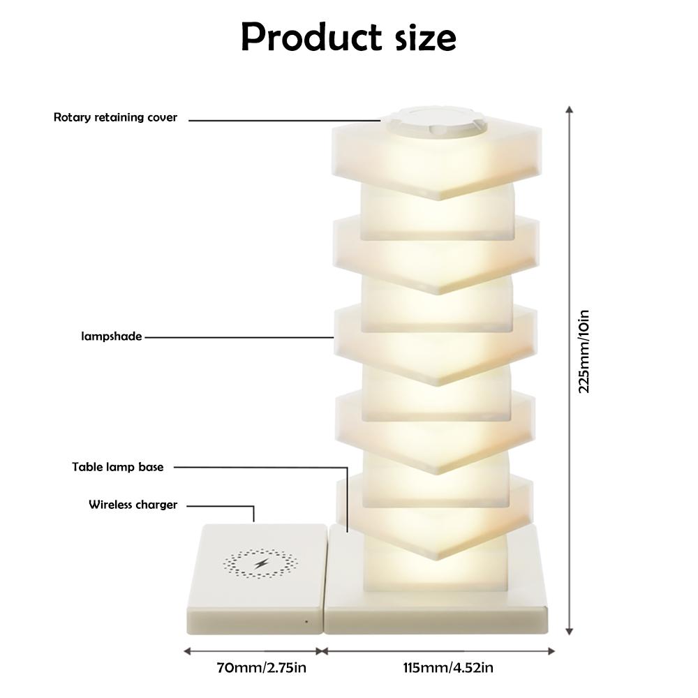 

Светодиодная креативная прикроватная лампа, беспроводное зарядное устройство, креативный ночник, рассеянный свет RGB, сделай сам, регулируемая яркость, ночник, спальня, дек.