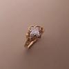 Creative retro luxury flower sparkling inlay diamond Zircon rings for women couple style exquisite wedding  gifts