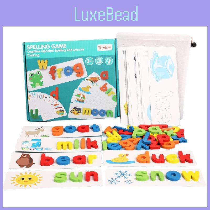 Holz-Alphabet-Puzzle für Kinder Lernspielzeug mit Wortbildung für Vorschulbildung