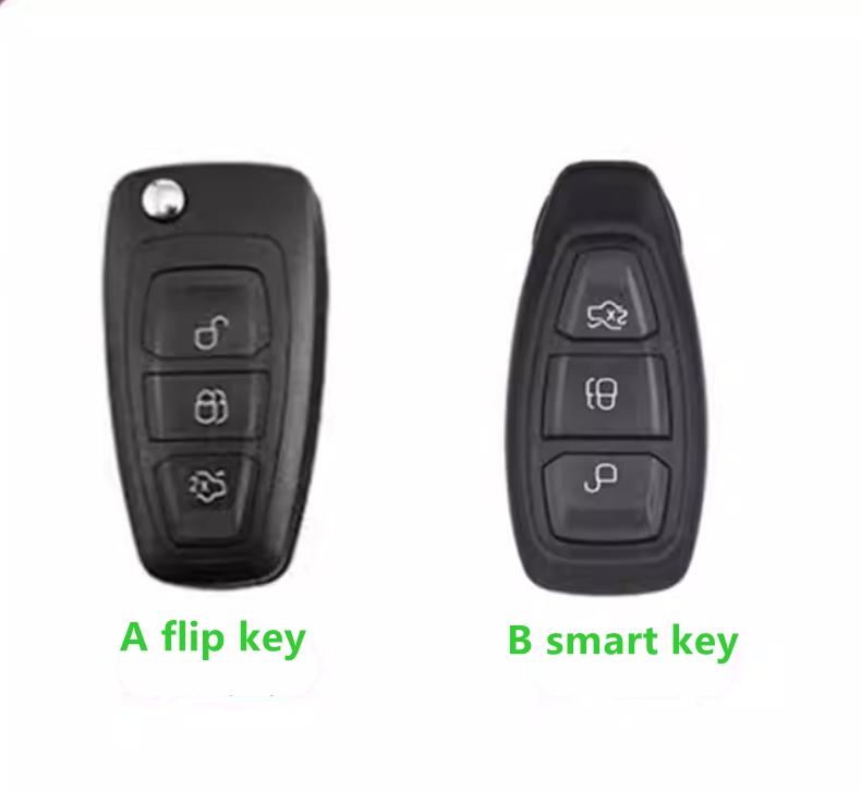 Auto Zinc Alloy Genuine Leather Key Fob Cover Case Mount Fit For Ford Fiesta Iv Focus Galaxy Fusion Mondeo Iv B-Max C-Max S-Max Kuga Ecosport