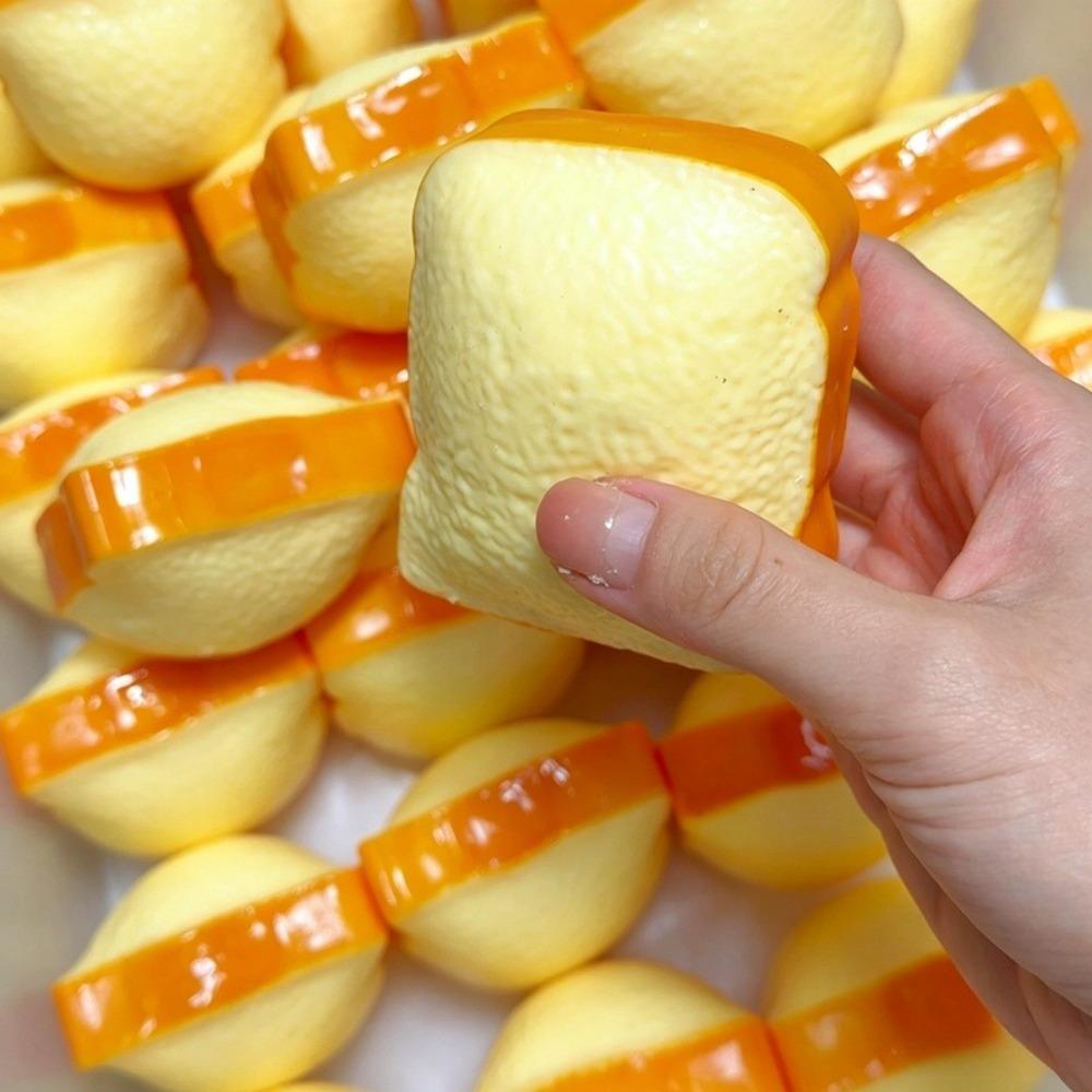 Sound Effects Toast Bread Squishy Toy Crunchy Sensory Fidget Toy for Kids Adults