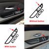 4PCS Carbon Fiber Car Window Lifter Switch Control Panel Frame Decorative Stickers For BMW E60 5 Series 2005-10 Cars Accessories
