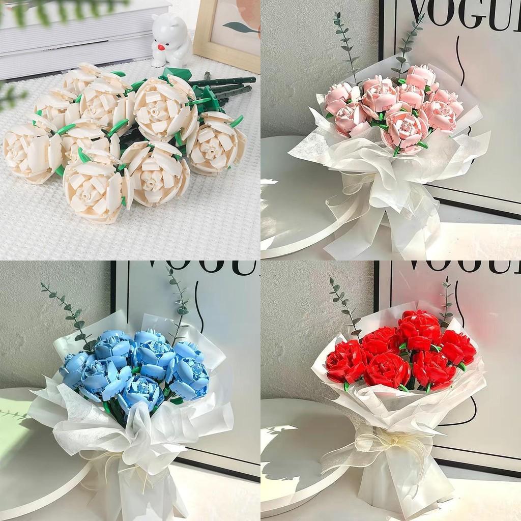 Flower Building Rose Block Toy Assembling Toys Birthdays Valentines Day Gifts