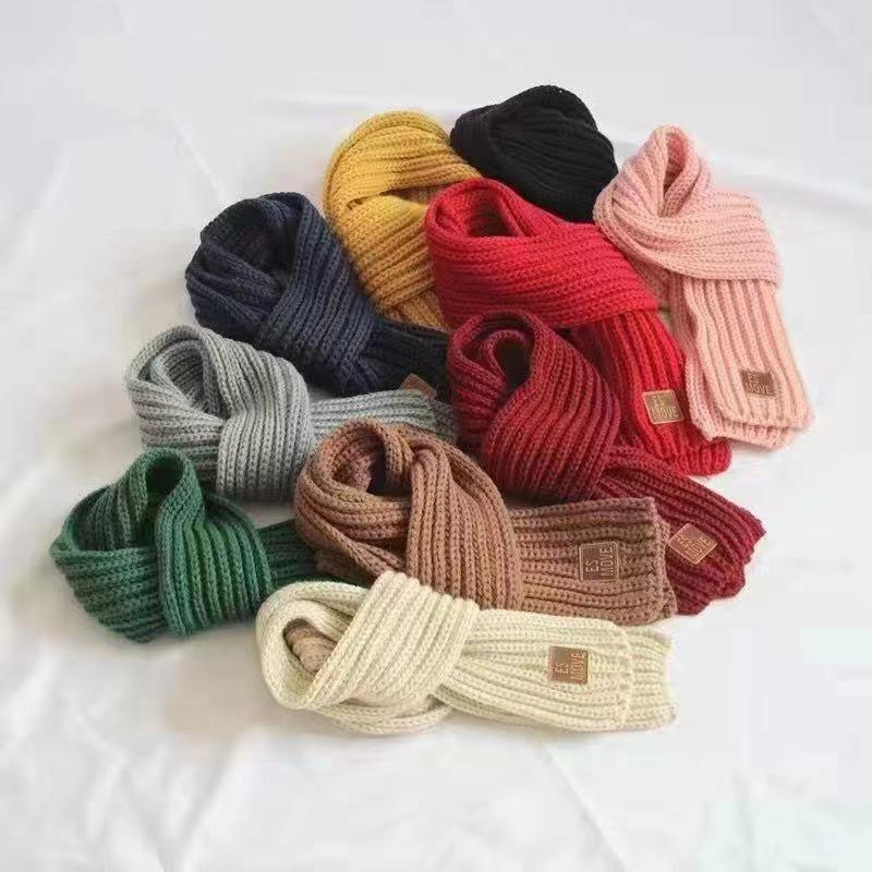 Children's scarf male warm girl thickened small scarf knitted Korean version boy little girl baby scarf autumn and winter