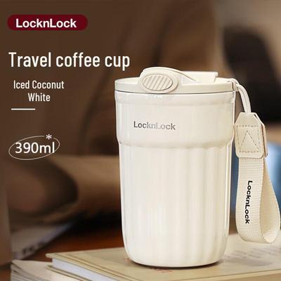 Tazza da Caffè Termica LocknLock in Acciaio Inossidabile da 390ml con Cannuccia