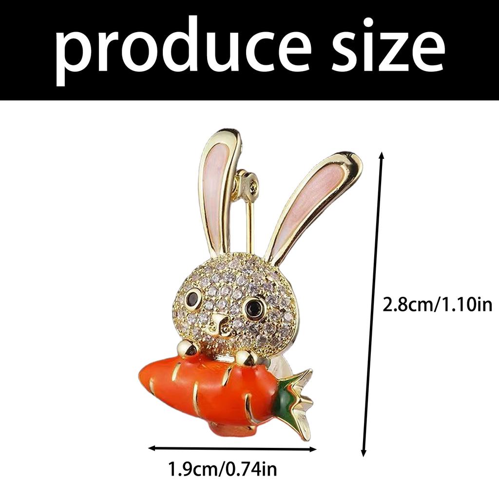 Cute Japanese Style Rabbit Brooch With Sparkling Crystal Accents Stylish Brooch Pin For Scarf Or Clothing Decoration
