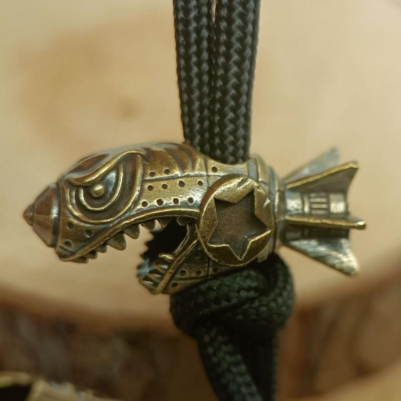 Brass Shark Rocket Warhead Bone DIY Keychain Car Keychain Bag Accessories Interesting Decorations