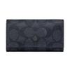 Coach Key Case 6 Classic Monogram Snap Coated Canvas With Leather Key Holder Women Accessories Black 69097-CHR