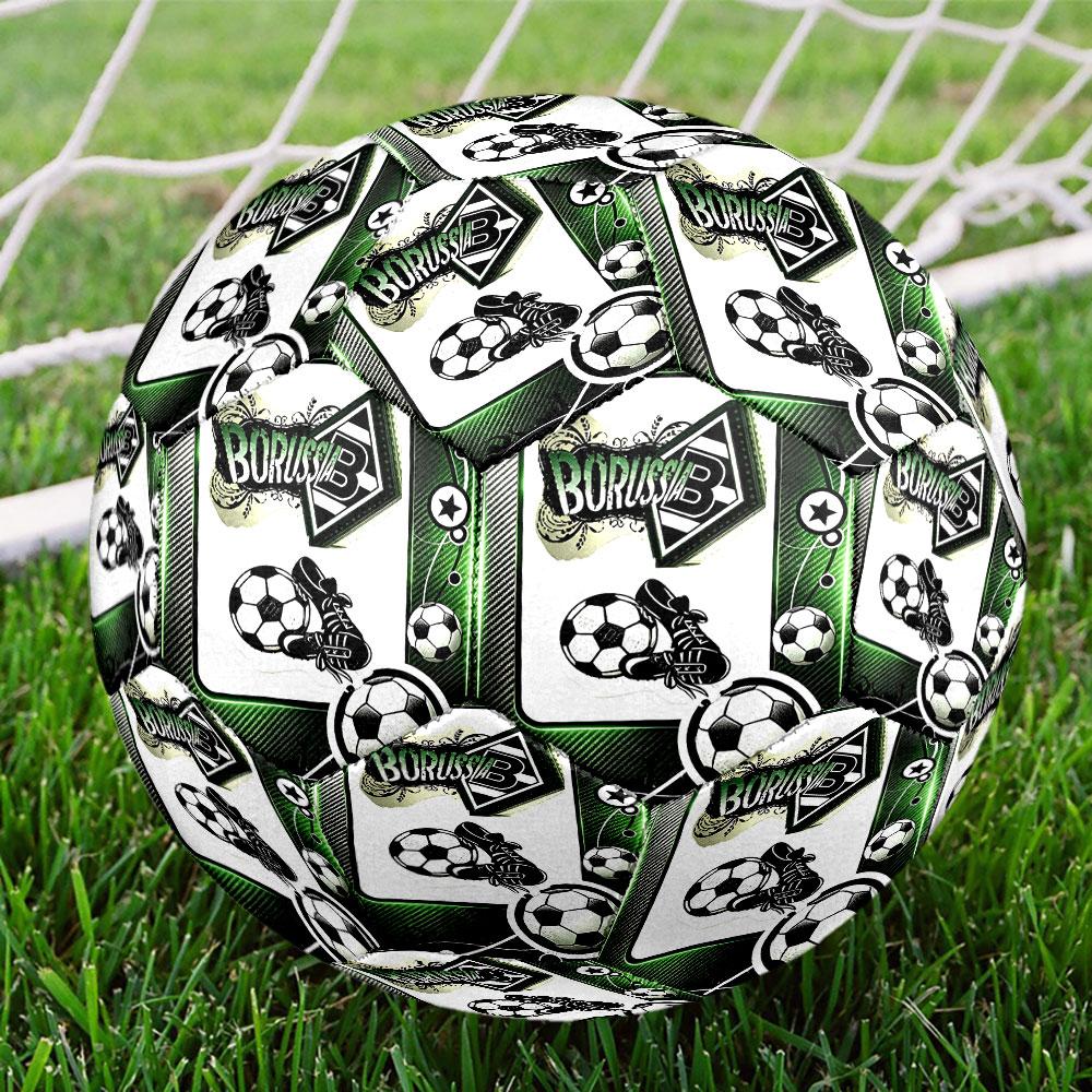 Borussia Monchengladbach Print Size 5 Soccer Ball, Standard Match Football for Sports Game and Team Practice, Ideal Gift for Soccer Fans