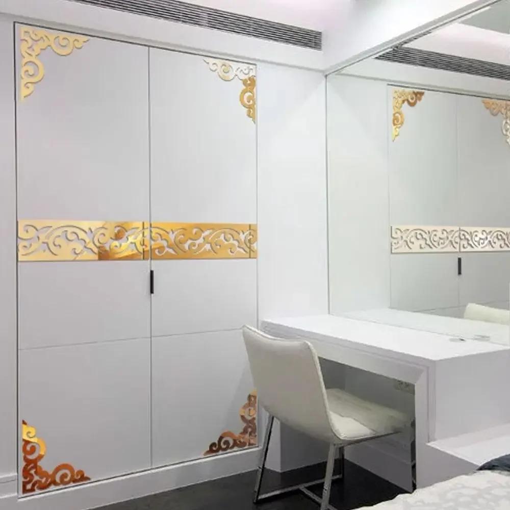 Self Adhesive Mirror Waist Line Acrylic Material 3D Design Self Adhesive Wall Paster Creative Pattern Edge Strip