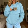 Women's Color Hooded Sweatshirt Loose Fit Long Sleeve Pullover for Couples
