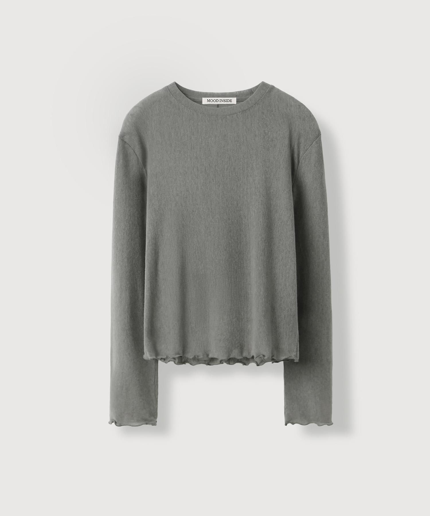 Mood Inside Woman (Woman) Even Frill Long Sleeve_Gray Black/Free