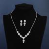 Exaggerated Style Necklace Set Light Luxury High-End Zircon Stud Earrings Versatile Bridal Jewelry Set