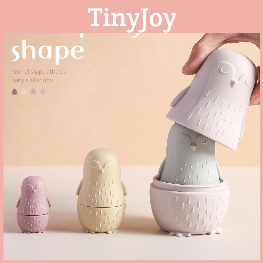 Penguin Silicone Nesting Doll Toy Set For Kids With Interactive Assembly And Learning Fun