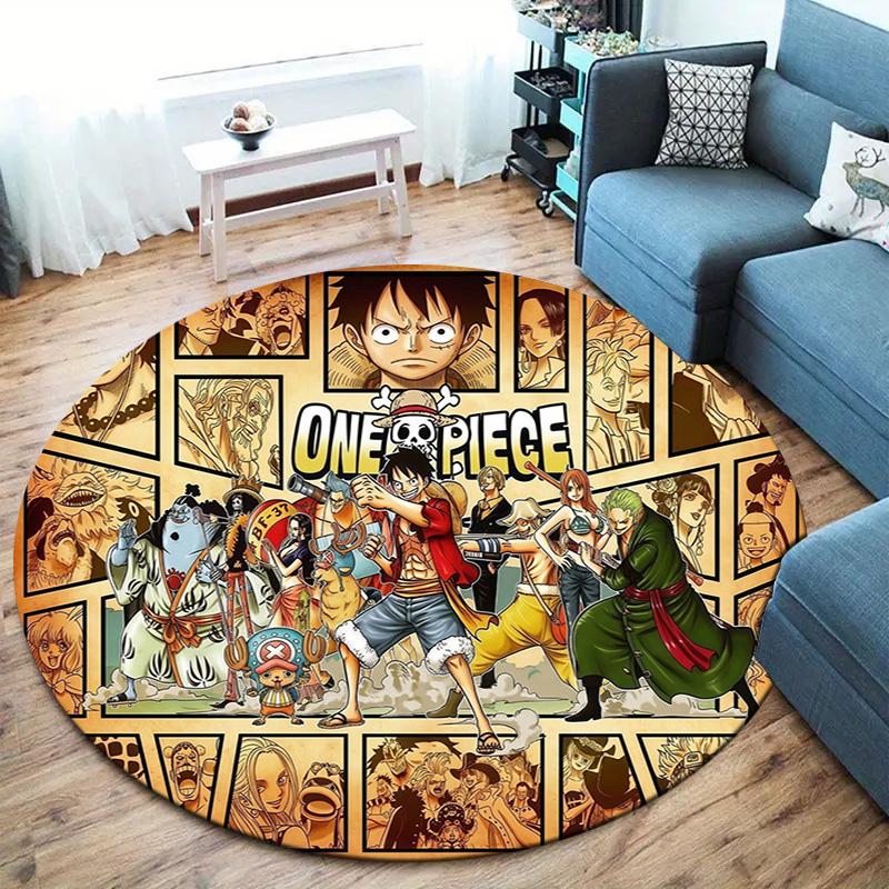 One Piece Poster Round Area Rug Carpet Rug For Living Room Bedroom Sofa Playroom Decor Nonslip Floor Mat