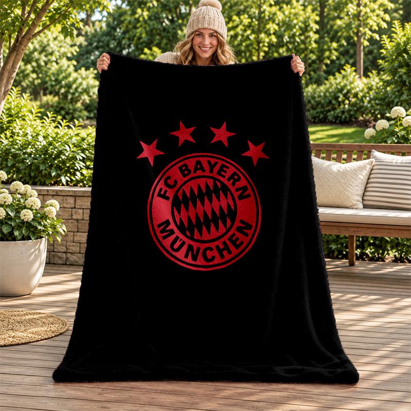 Koc FC Bayern Monachium Koc flanelowy Miękki przytulny pluszowy pled na sofę łóżko Lekka dekoracja domu Prezenty na Boże Narodzenie różne święta