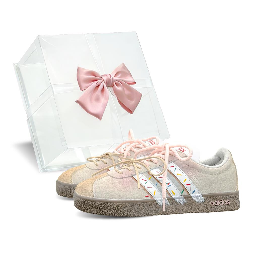 adidas VL COURT 2.0 Butter Cake Low Top German Army Trainers Women's White Pink HQ1802(Team1121-)
