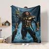 1 manta de franela suave, cálida y acogedora de Aquaman con tridente para sofá, cama, oficina y viajes, versátil, regalo para todas las estaciones, regalo de Navidad