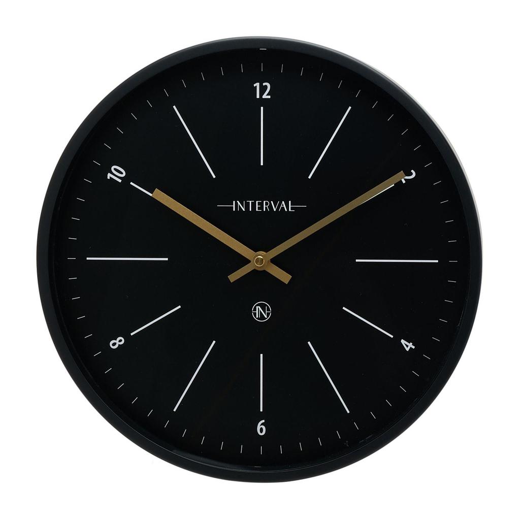Interval Metal Wall Clock 32cm - Black