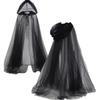 Clear Cape With Adjustable Hoods Comfortable Halloween Party Wear Foldable Costume Accessory Sheer Witches Costume