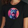 T-Shirt Frauen Pitbull Portrait Motiv Baumwolle Größe XS bis 3XLWird in neuem Fenster oder Tab geöffnet